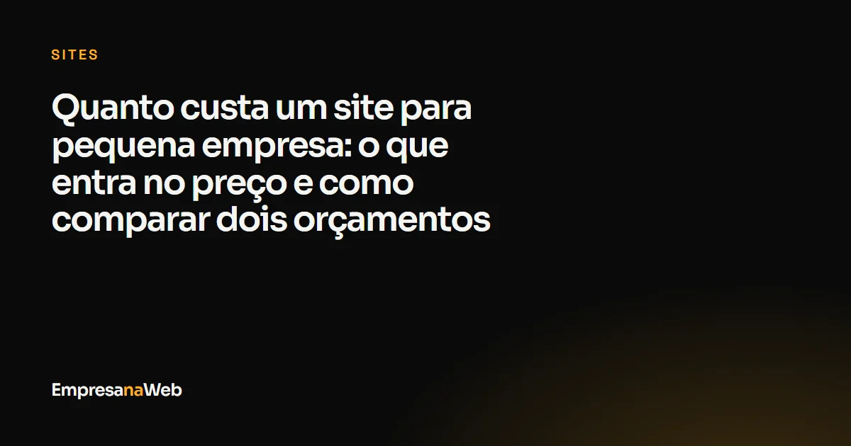 Dois orçamentos de site lado a lado, com valores muito diferentes para o mesmo pedido